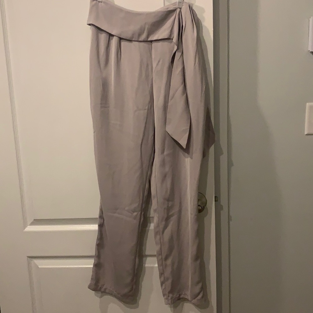 Lilac work pants, side tie, never worn.